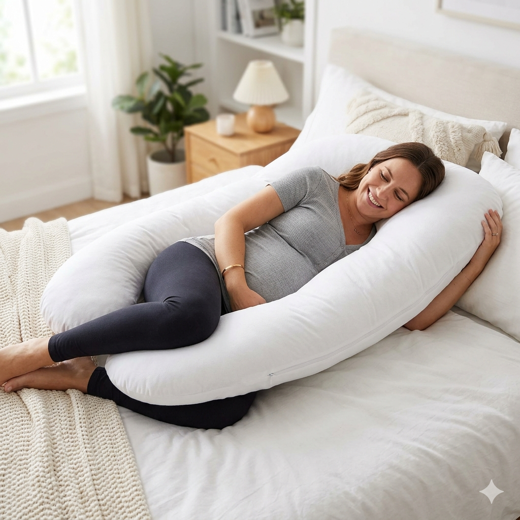 LV U Shaped Pregnancy Pillow | Feel Comfort. Sleep Better. Embrace Motherhood | Free Delivery